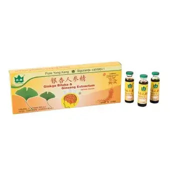 Ginkgo Biloba, Ginseng & Royal Jelly - 10 Ampoules | Natural Energy Boost