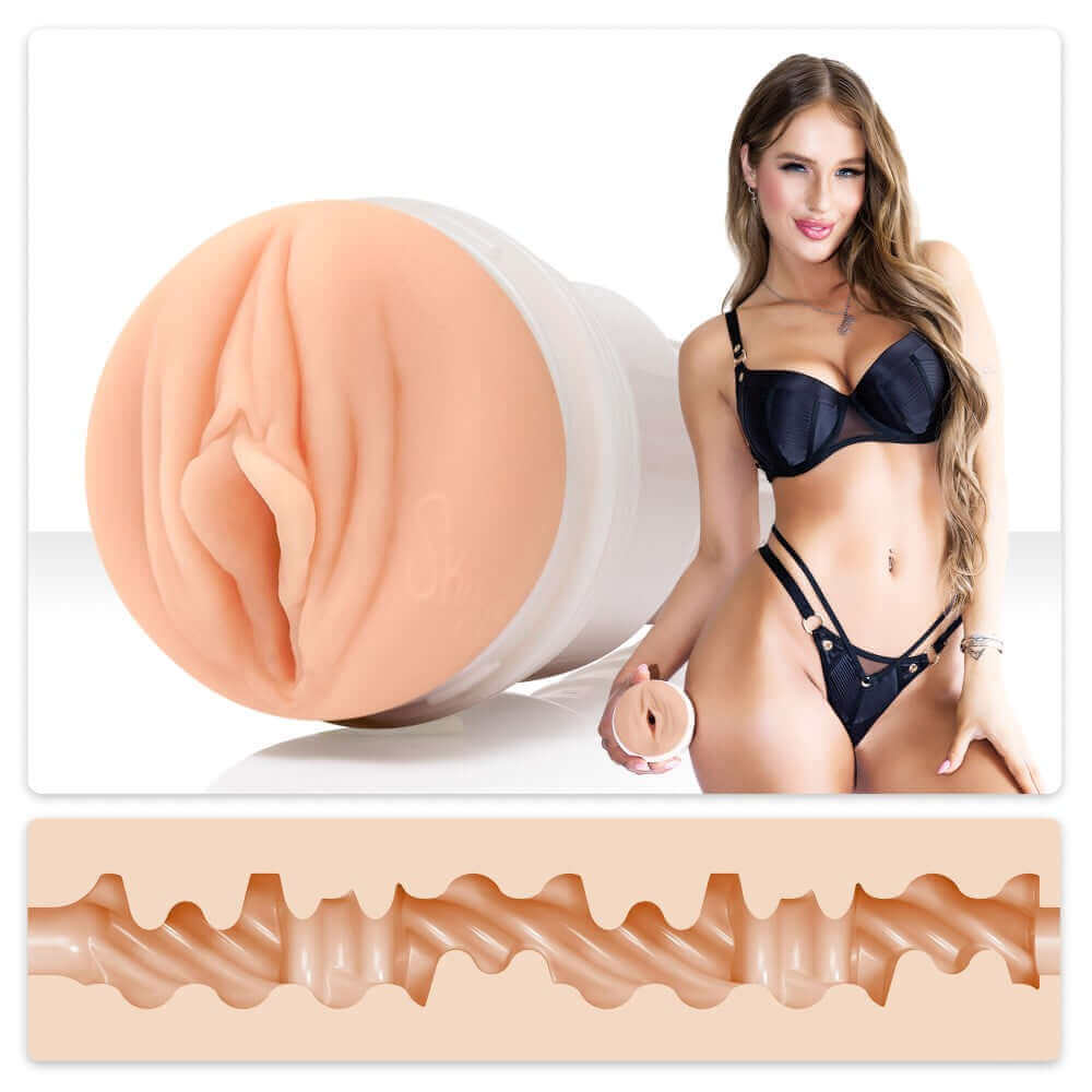 Masturbator Fleshlight Girls Sky Bri Celestial with textured interior and lifelike Real-Feel SuperSkin material for enhanced pleasure.