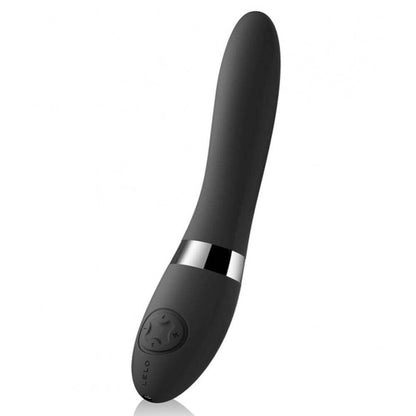 Black Elise 2 Lelo Vibrator, 22 cm, made of soft silicone with multiple functions and USB charging port, waterproof design.