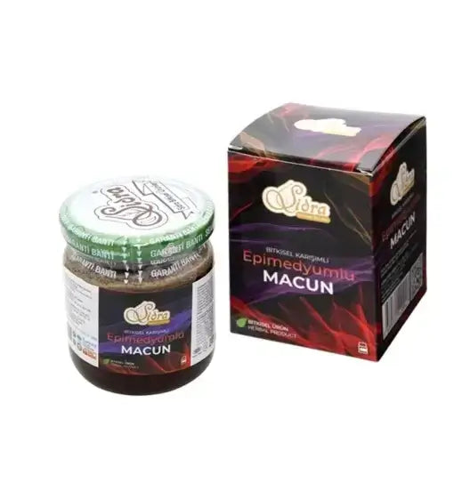 Jar and box of Sidra Epimedyumlu Macun Turkish Delight