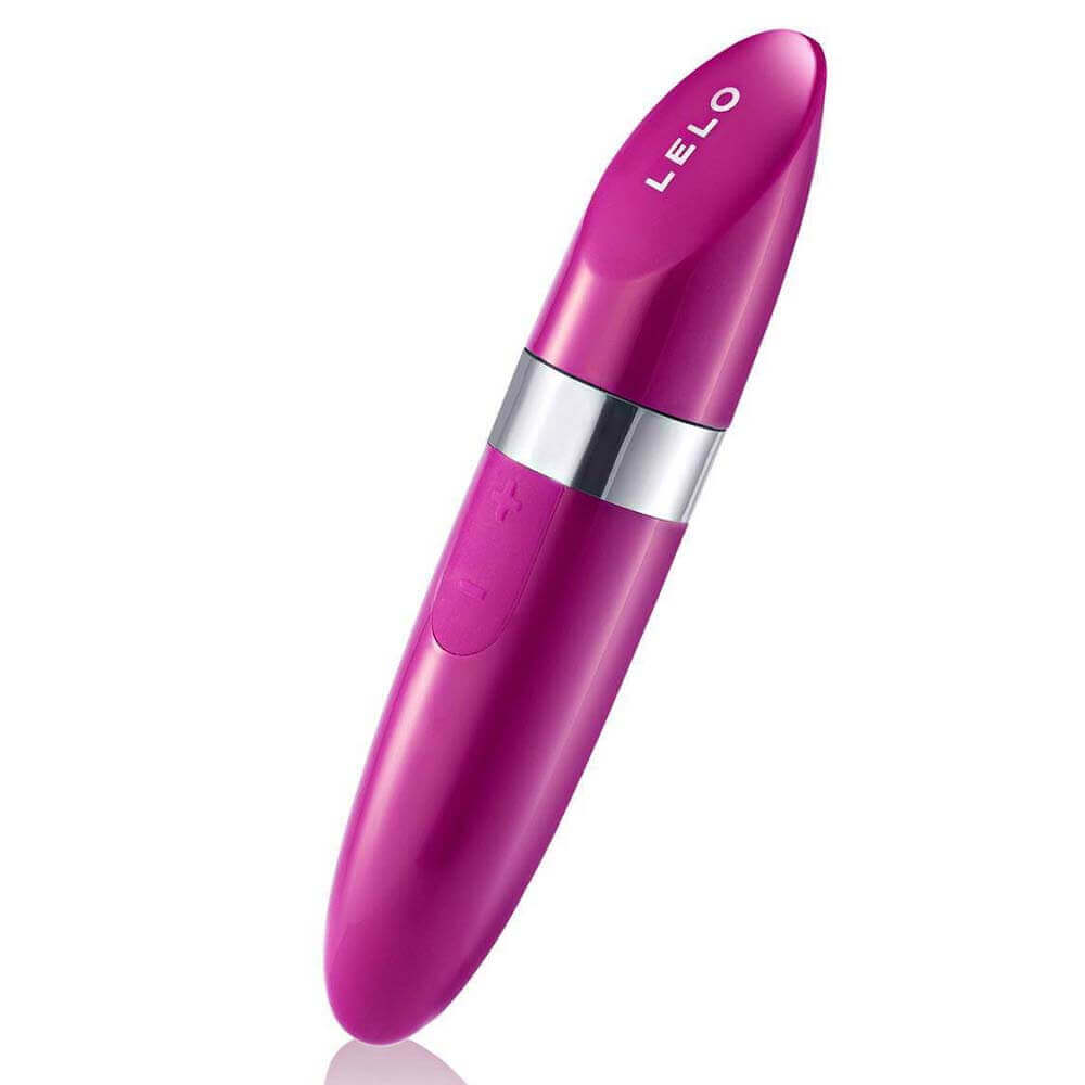 LELO Mia 2 lipstick-shaped vibrator with 6 speeds in magenta color, ideal for discreet pleasure and relaxation.